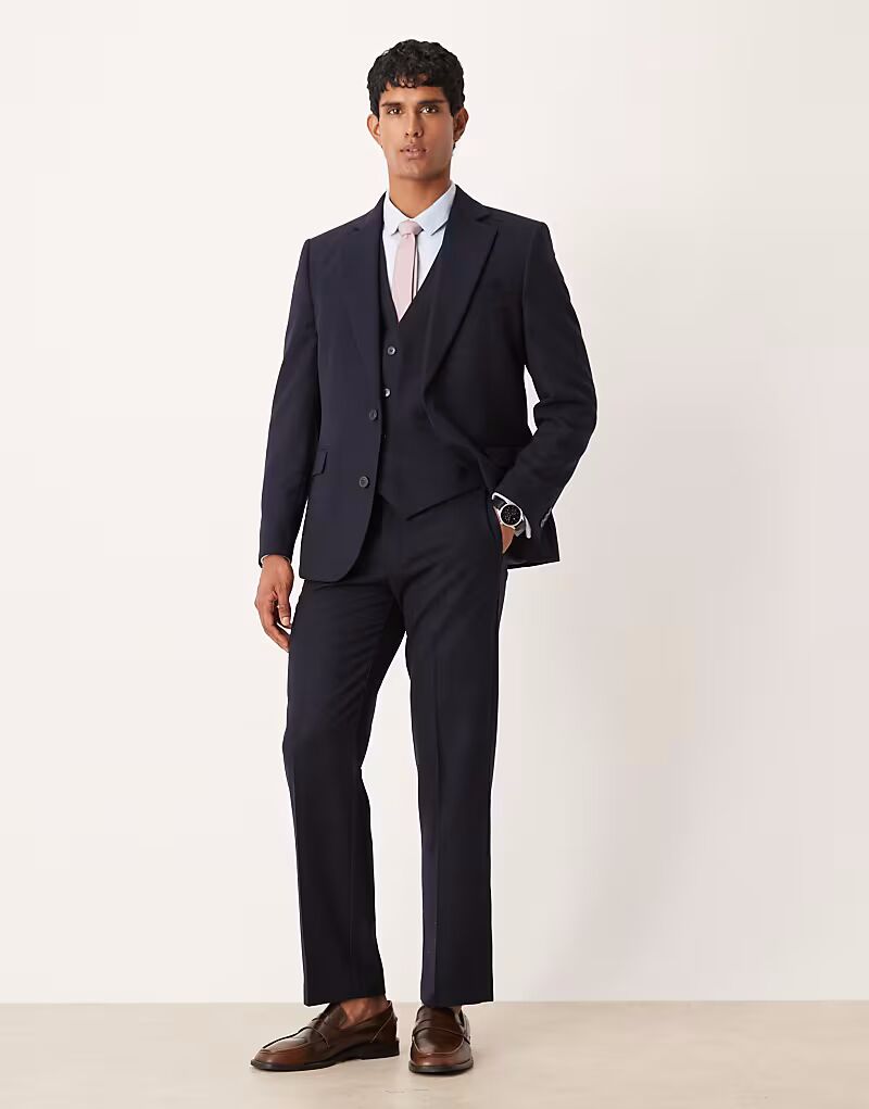 Прямые шерстяные брюки темно-синего цвета Asos Design
Прямые шерстяные брюки темно-синего цвета Asos Design