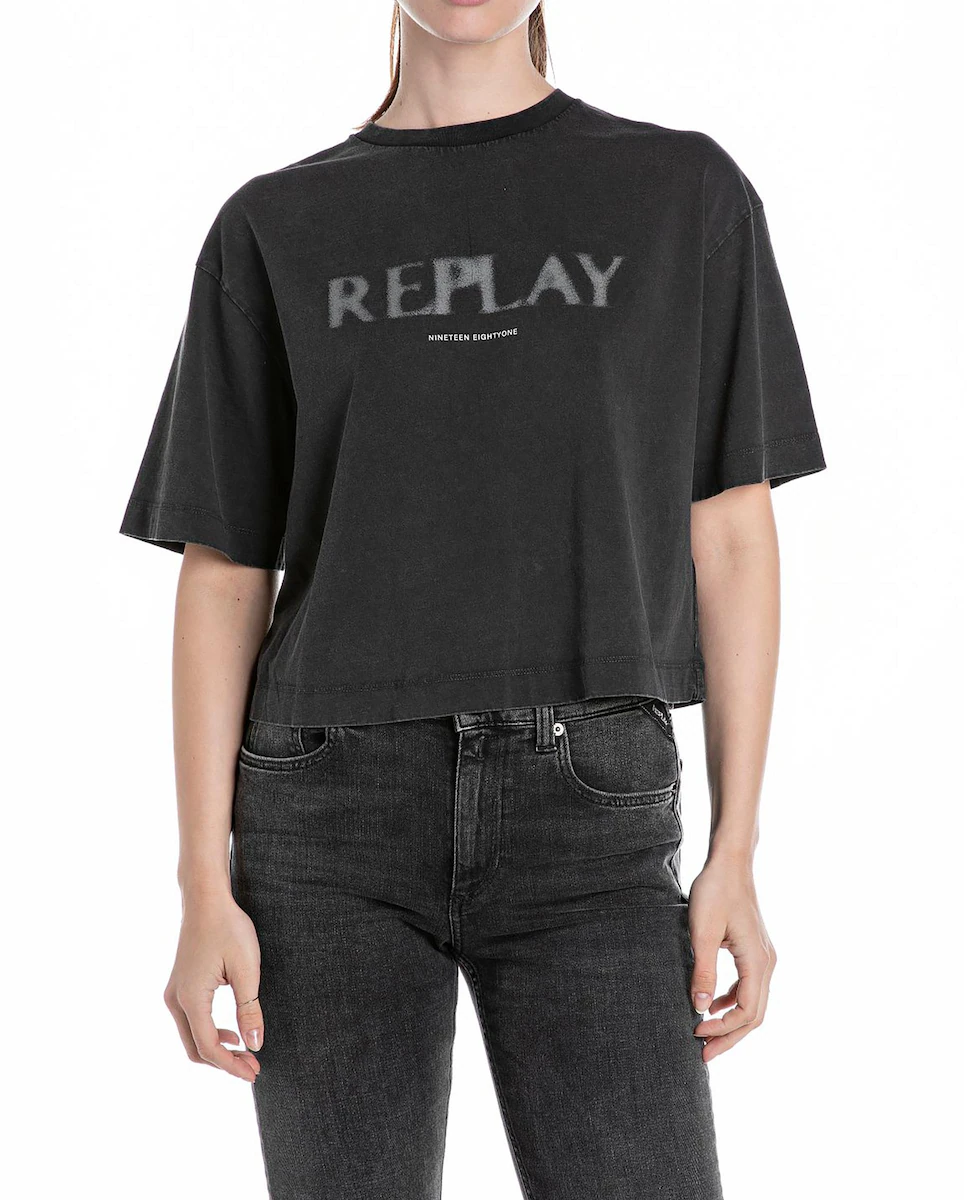 Женская футболка с коротким рукавом и круглым вырезом Replay, черный
Женская футболка с коротким рукавом и круглым вырезом Replay, черный