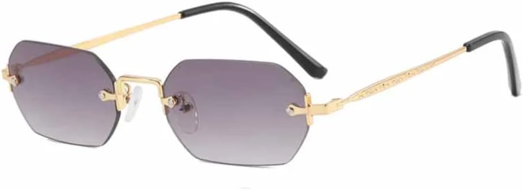 Солнцезащитные очки с защитой UV400 | Маленькие безободковые, в стиле панк, металлические | для женщин и мужчин, для занятий спортом на открытом воздухе и вождения DSVIGF, Gold Gradient Gray
Солнцезащитные очки с защитой UV400 | Маленькие безободковые, в стиле панк, металлические | для женщин и мужчин, для занятий спортом на открытом воздухе и вождения DSVIGF, Gold Gradient Gray