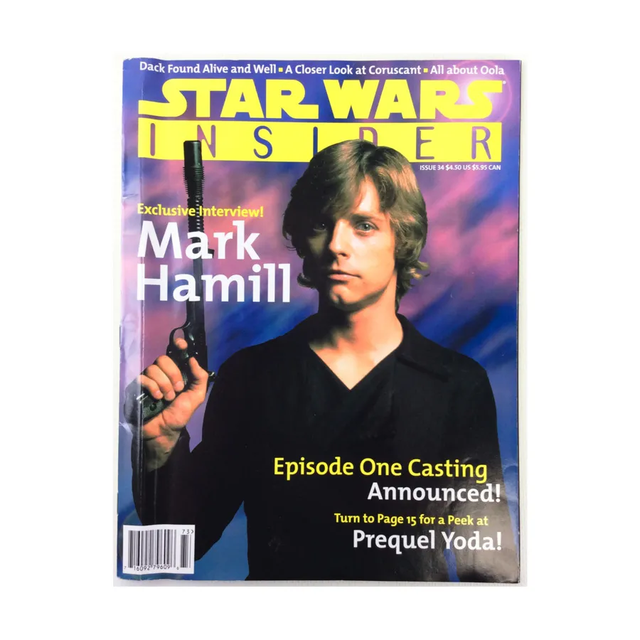 Журнал #34 "Mark Hamill Interview, Episode One Casting Announced, Prequel Yoda", Star Wars Insider #023 - #50 (WOTC)
Журнал #34 "Mark Hamill Interview, Episode One Casting Announced, Prequel Yoda", Star Wars Insider #023 - #50 (WOTC)