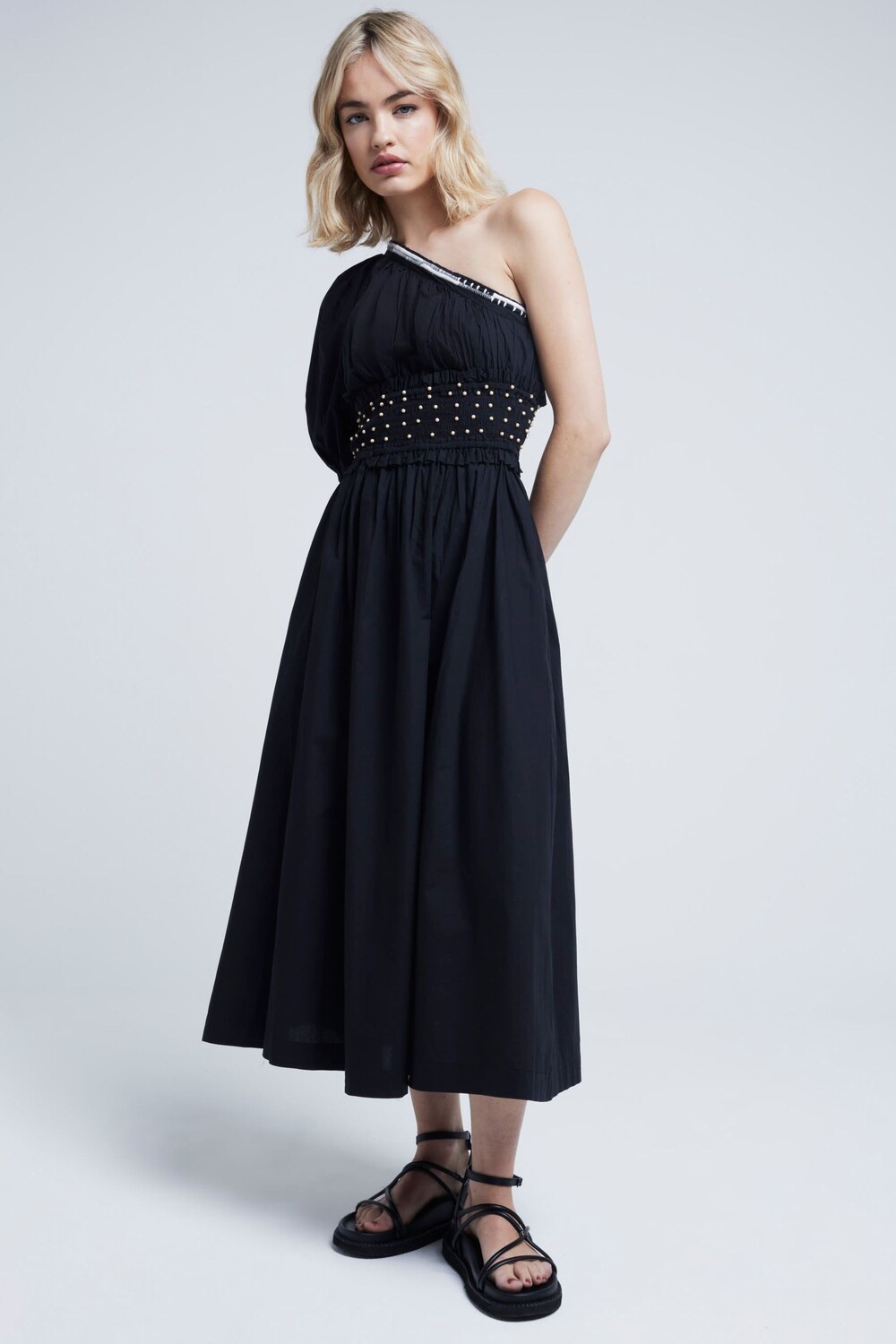 Платье миди на одно плечо с отделкой бисером River Island, черный
Платье миди на одно плечо с отделкой бисером River Island, черный