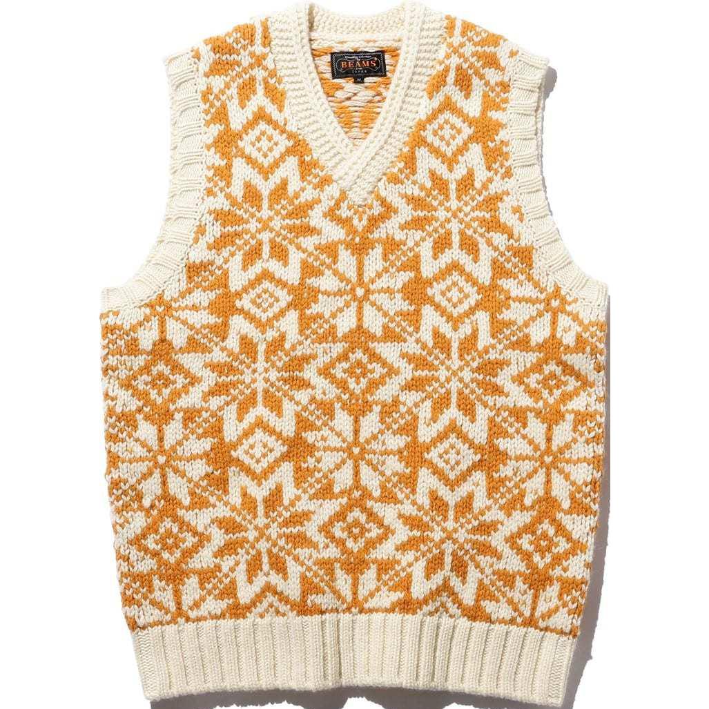 Майка Plus Snowflake pattern V neck Vest Beams, золото
Майка Plus Snowflake pattern V neck Vest Beams, золото