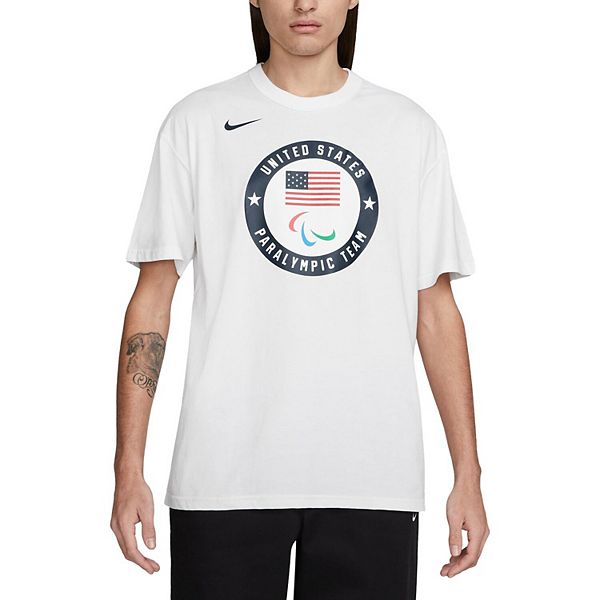 Мужская белая футболка Team USA 2024 Summer Paralympics Media Day Look Essentials Nike
Мужская белая футболка Team USA 2024 Summer Paralympics Media Day Look Essentials Nike