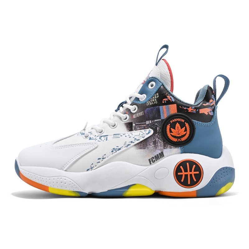 Противоскользящие дышащие амортизирующие высокие детские баскетбольные кроссовки для подростков FCMM, белый/оранжевый
Противоскользящие дышащие амортизирующие высокие детские баскетбольные кроссовки для подростков FCMM, белый/оранжевый