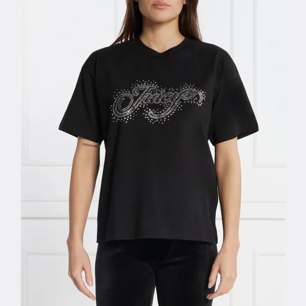 Классическая футболка бойфренда с россыпью бриллиантов Juicy Couture, черный
Классическая футболка бойфренда с россыпью бриллиантов Juicy Couture, черный