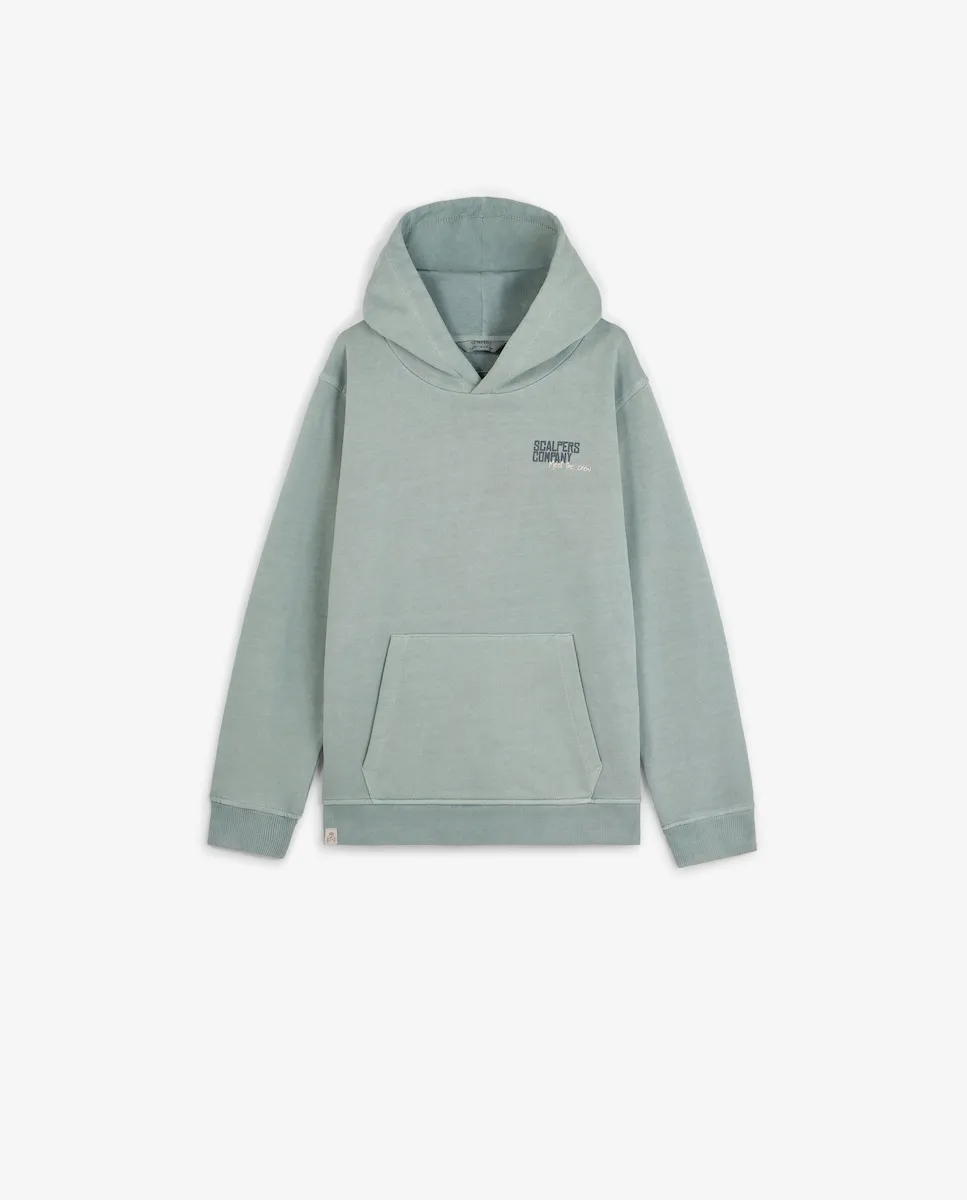 Детская толстовка с капюшоном и принтом на спине Scalpers, серо-зеленый
Детская толстовка с капюшоном и принтом на спине Scalpers, серо-зеленый