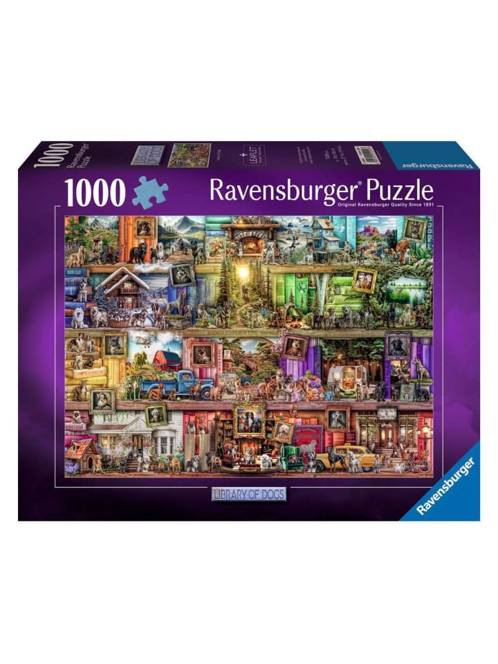 Пазл Ravensburger из 1000 деталей "Библиотека собак" с красочным рисунком
Пазл Ravensburger из 1000 деталей "Библиотека собак" с красочным рисунком