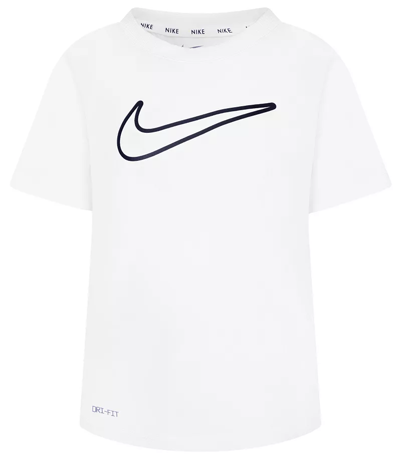 Футболка Nike для маленьких девочек на весь день Dri-FIT, белый
Футболка Nike для маленьких девочек на весь день Dri-FIT, белый