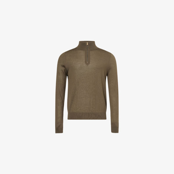 Свитер Paul Smith шерстяной с воротником-стойкой на молнии, хаки
Свитер Paul Smith шерстяной с воротником-стойкой на молнии, хаки