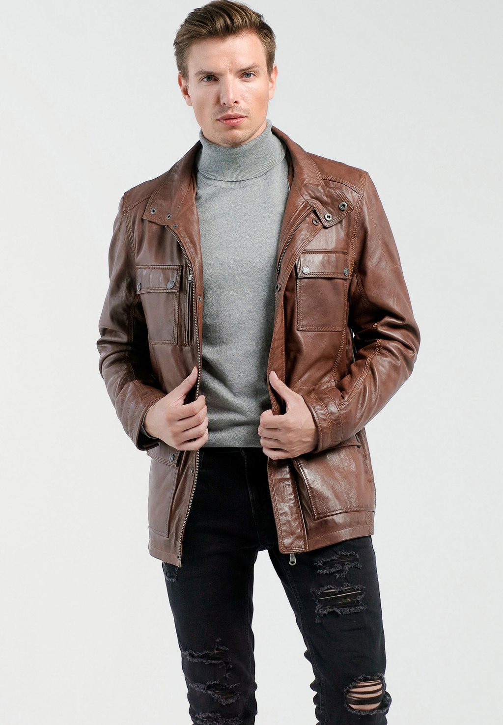 Кожаная куртка NO N4ME, коричневый
Кожаная куртка NO N4ME, коричневый