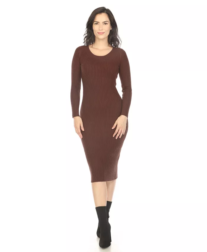 Женское платье-свитер миди с длинными рукавами и резинкой White Mark, коричневый
Женское платье-свитер миди с длинными рукавами и резинкой White Mark, коричневый