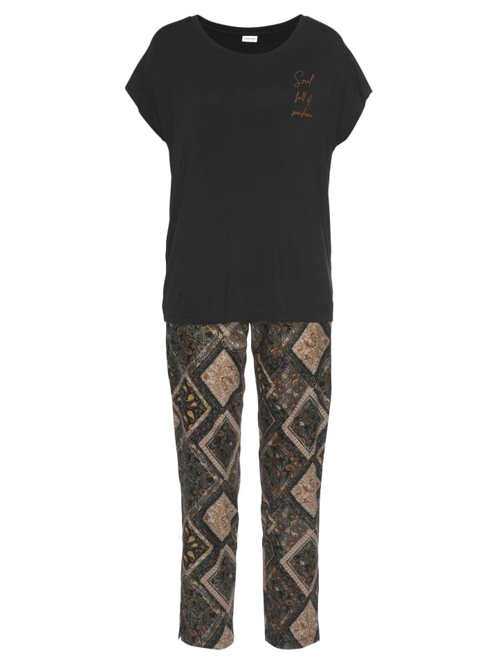 Пижама LASCANA, цвет schwarz-allover
Пижама LASCANA, цвет schwarz-allover