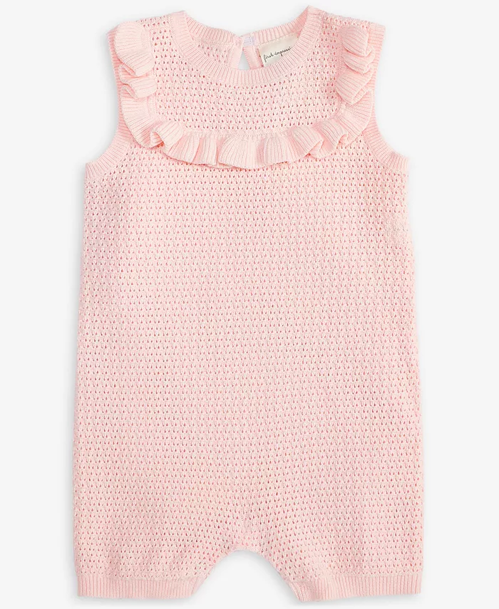 Детский комбинезон для девочек из хлопкового пике с рюшами First Impressions, розовый
Детский комбинезон для девочек из хлопкового пике с рюшами First Impressions, розовый