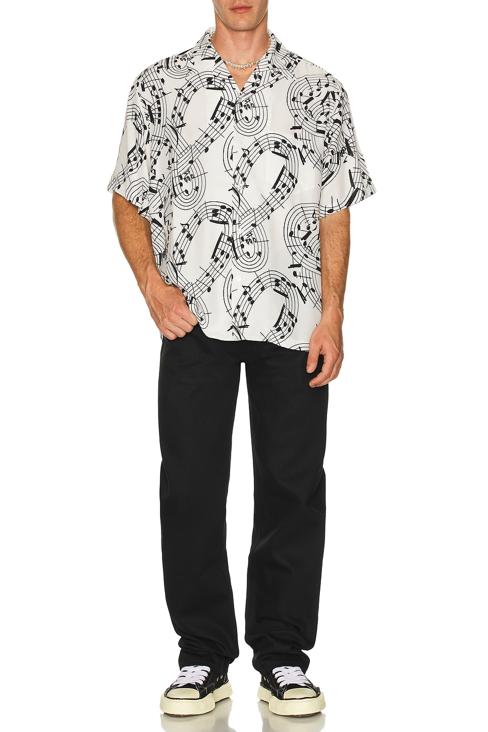 Гавайская рубашка с нотами Takahiromiyashita The Soloist, White & Black
Гавайская рубашка с нотами Takahiromiyashita The Soloist, White & Black