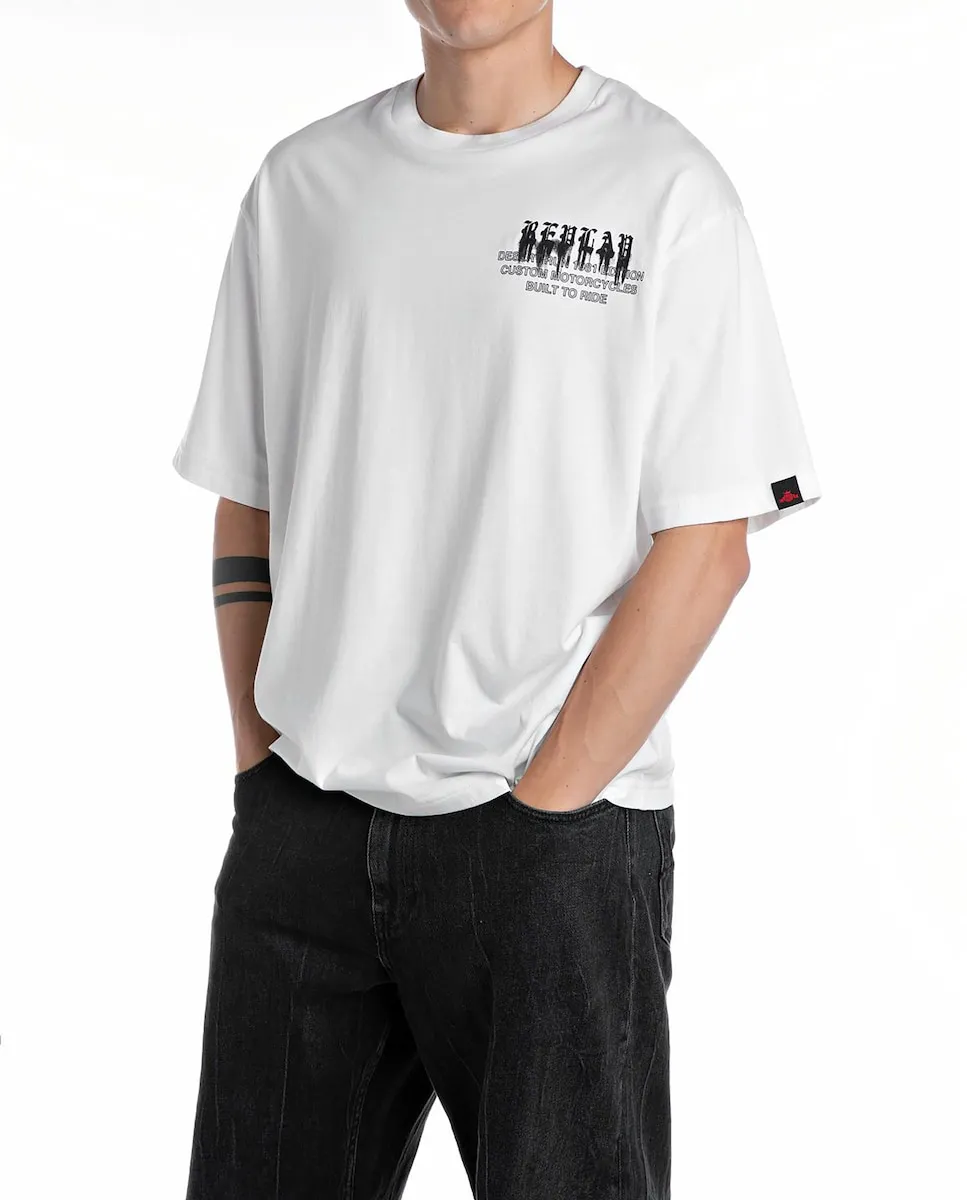 Мужская футболка с коротким рукавом и круглым вырезом Replay, белый 
Мужская футболка с коротким рукавом и круглым вырезом Replay, белый