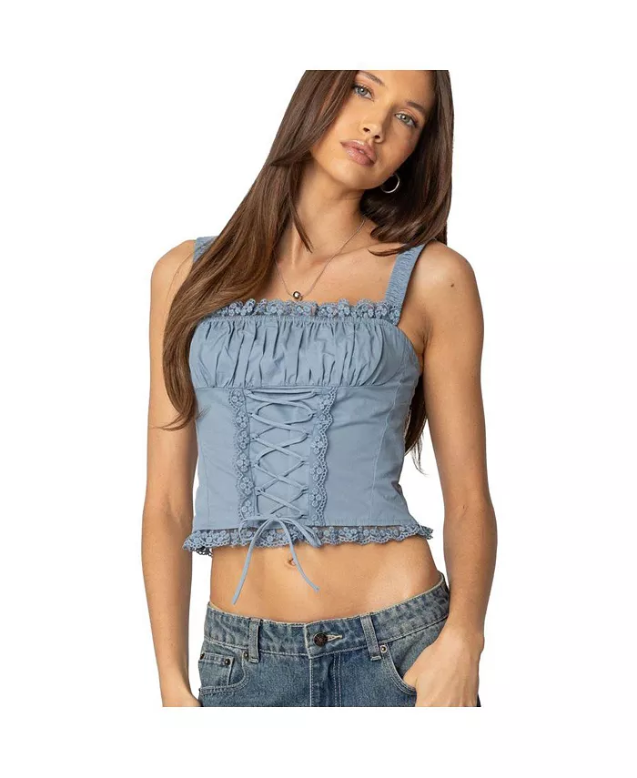 Женский корсет Juliet со шнуровкой и сборками Edikted, синий
Женский корсет Juliet со шнуровкой и сборками Edikted, синий