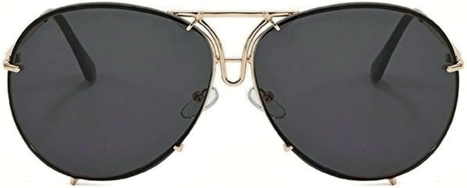 Солнцезащитные очки Willochra увеличенного размера в стиле «пилот» для женщин и мужчин. Модные металлические очки с двойной дужкой. Дизайнерские солнцезащитные очки в стиле ретро, черные, C1
Солнцезащитные очки Willochra увеличенного размера в стиле «пилот» для женщин и мужчин. Модные металлические очки с двойной дужкой. Дизайнерские солнцезащитные очки в стиле ретро, черные, C1