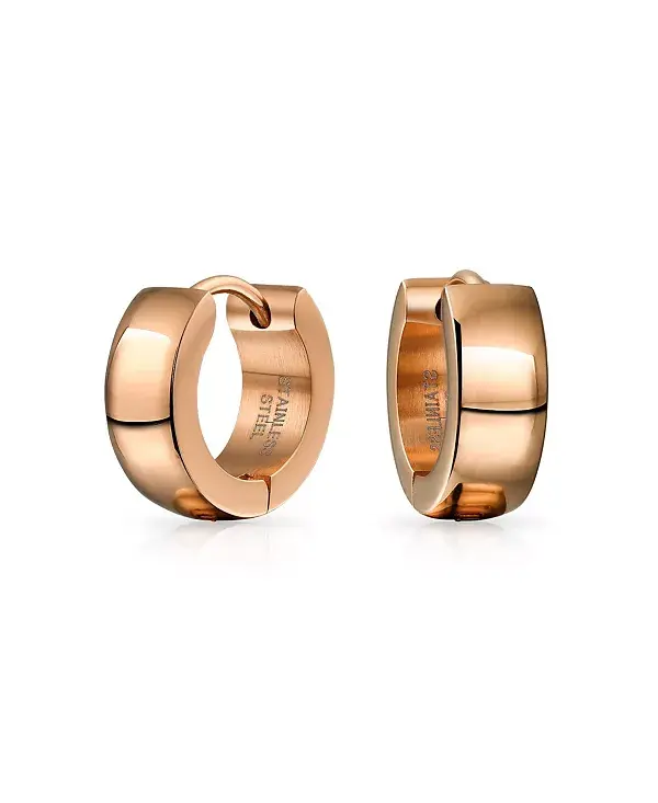 Простые базовые полированные круглые серьги-кольца Huggie Hoop из нержавеющей стали Bling Jewelry, rose
Простые базовые полированные круглые серьги-кольца Huggie Hoop из нержавеющей стали Bling Jewelry, rose