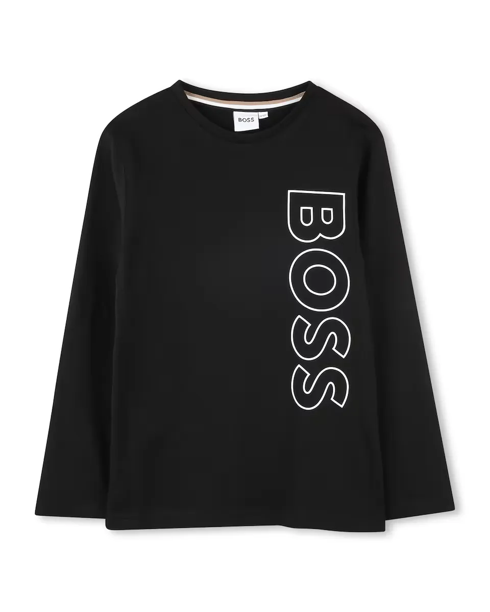 Футболка для мальчика из 100% хлопка с вертикальным логотипом BOSS Kidswear, черный
Футболка для мальчика из 100% хлопка с вертикальным логотипом BOSS Kidswear, черный