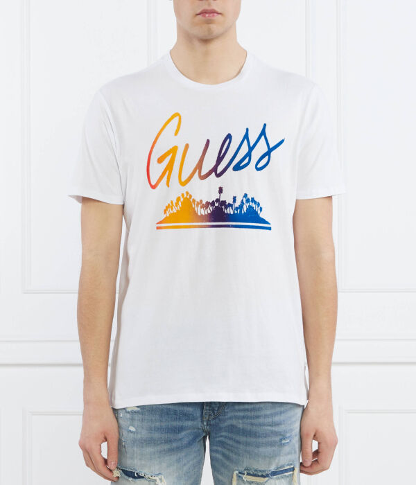 Футболка ss bsc guess island Relaxed fit Guess Jeans, белый 
Футболка ss bsc guess island Relaxed fit Guess Jeans, белый
