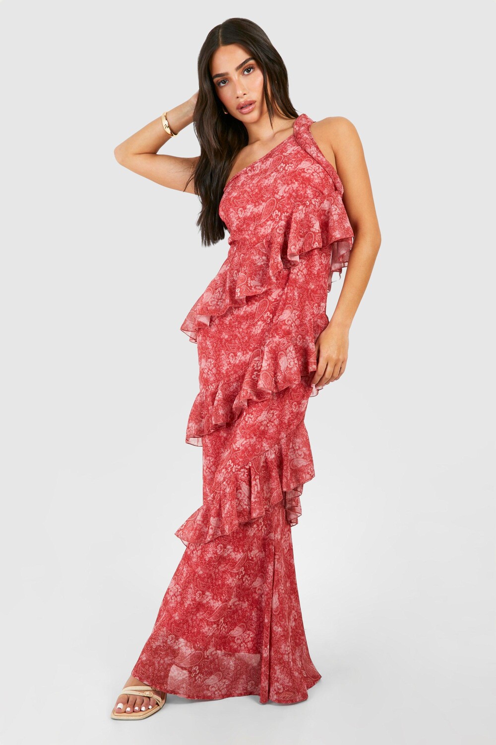 Платье макси на одно плечо Petite с оборками пейсли boohoo, оранжевый
Платье макси на одно плечо Petite с оборками пейсли boohoo, оранжевый