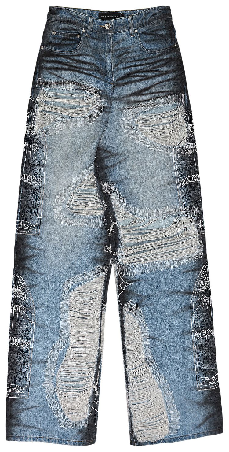Джинсы Who Decides War Noir Stripe Wide Leg Jeans, синий
Джинсы Who Decides War Noir Stripe Wide Leg Jeans, синий
