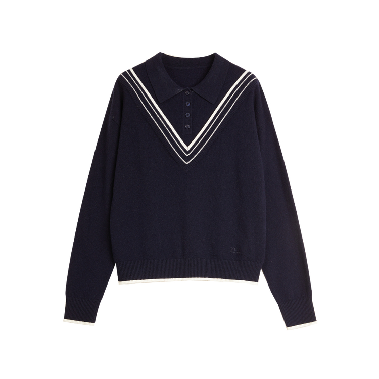 ELLE Свитер женский Navy Blue с воротником-поло
ELLE Свитер женский Navy Blue с воротником-поло