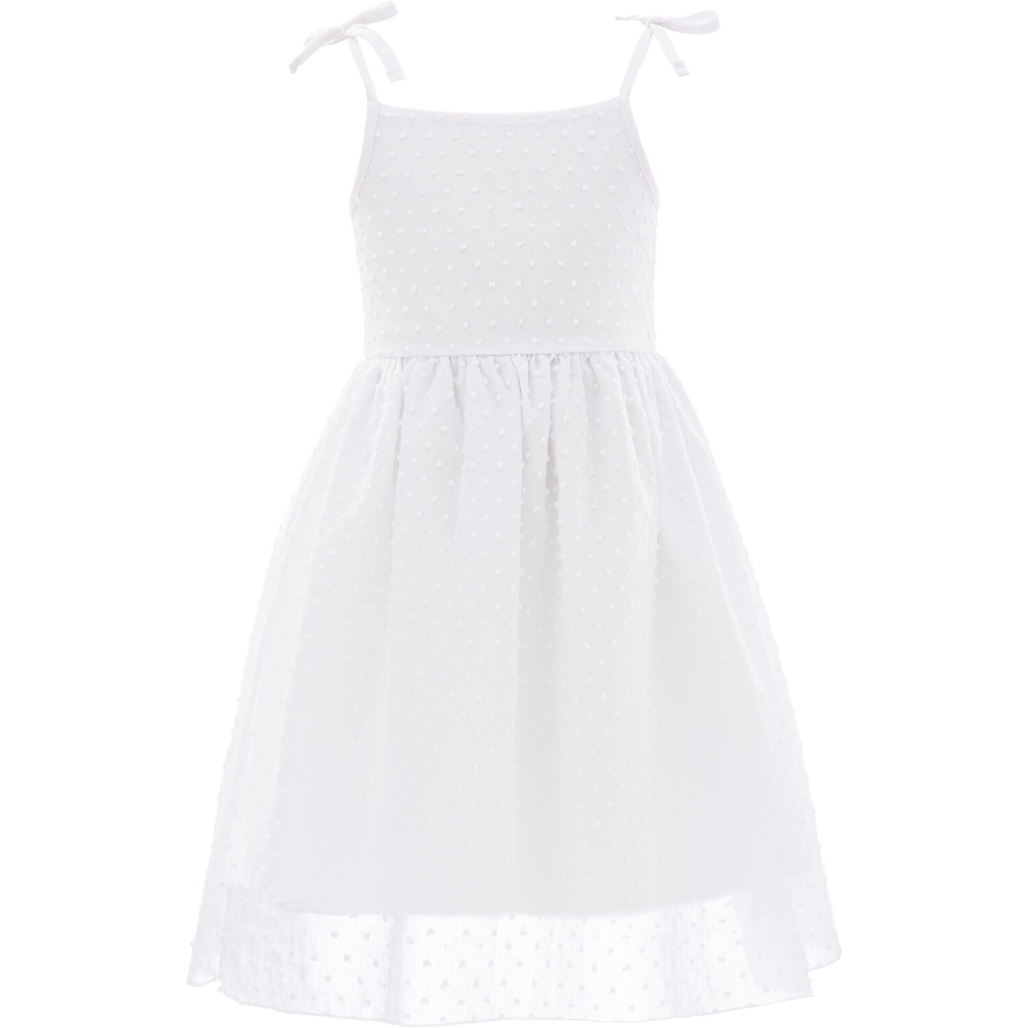 Белое платье с бантом на плечах Mimi Tutu, белый 
Белое платье с бантом на плечах Mimi Tutu, белый