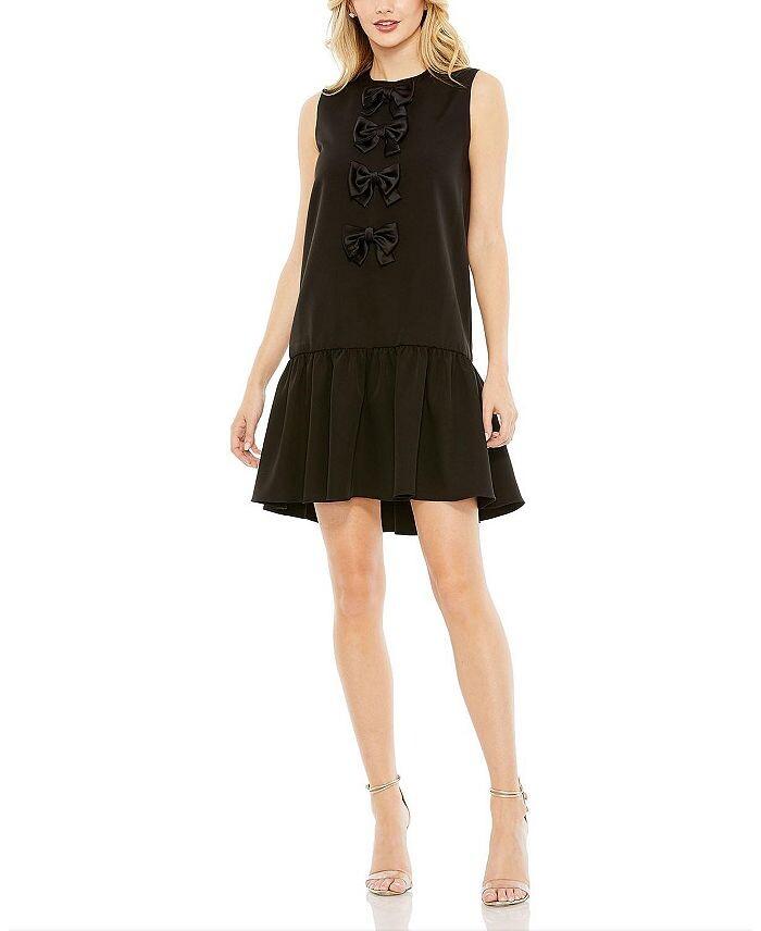 Mac Duggal Платье А-силуэта без рукавов с бантом и многоуровневым подолом, черный
Mac Duggal Платье А-силуэта без рукавов с бантом и многоуровневым подолом, черный