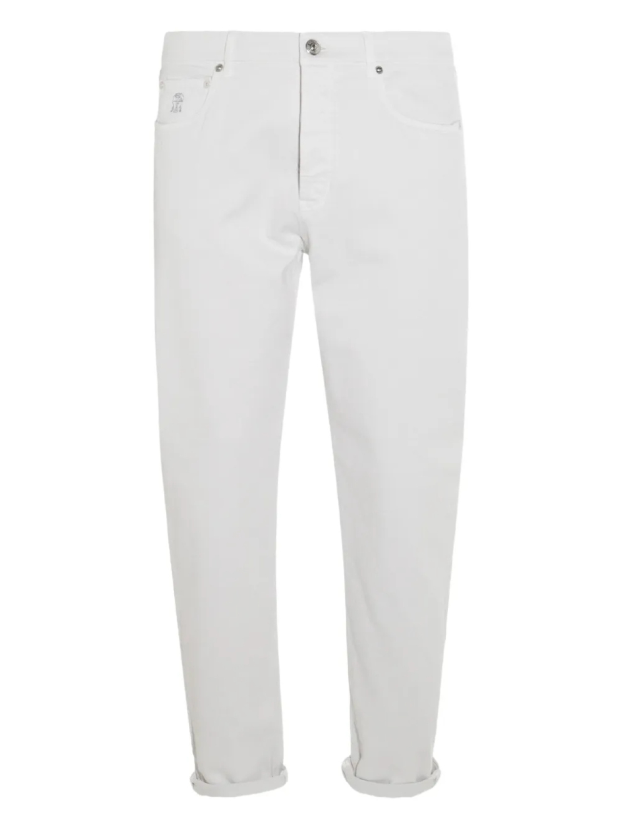 Зауженные брюки с нашивкой-логотипом Brunello Cucinelli, белый
Зауженные брюки с нашивкой-логотипом Brunello Cucinelli, белый