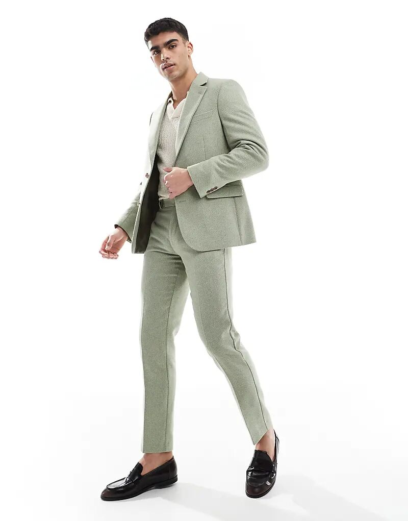 Узкие брюки из шерстяной смеси ASOS DESIGN зеленого цвета
Узкие брюки из шерстяной смеси ASOS DESIGN зеленого цвета