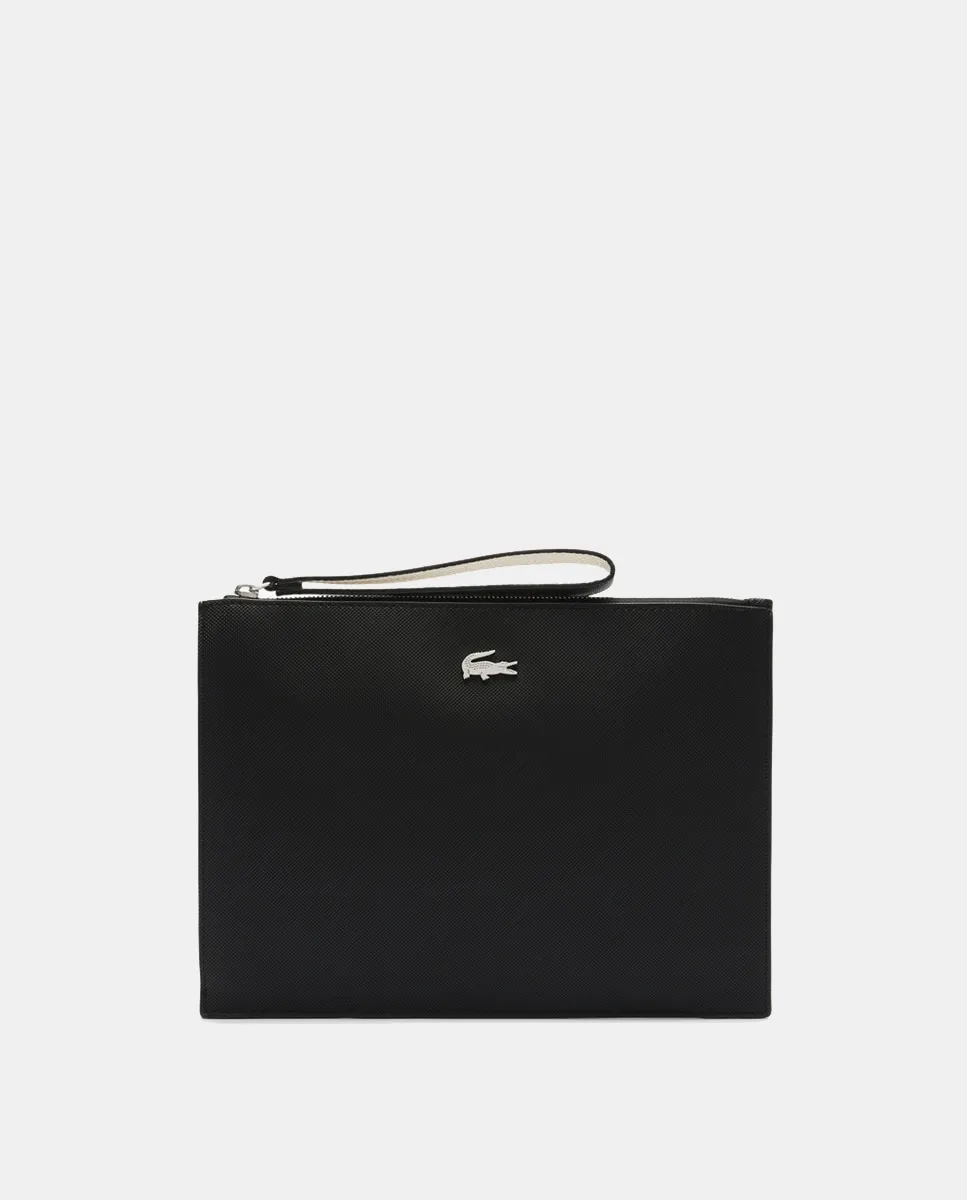 Черный клатч на молнии Lacoste, черный 
Черный клатч на молнии Lacoste, черный