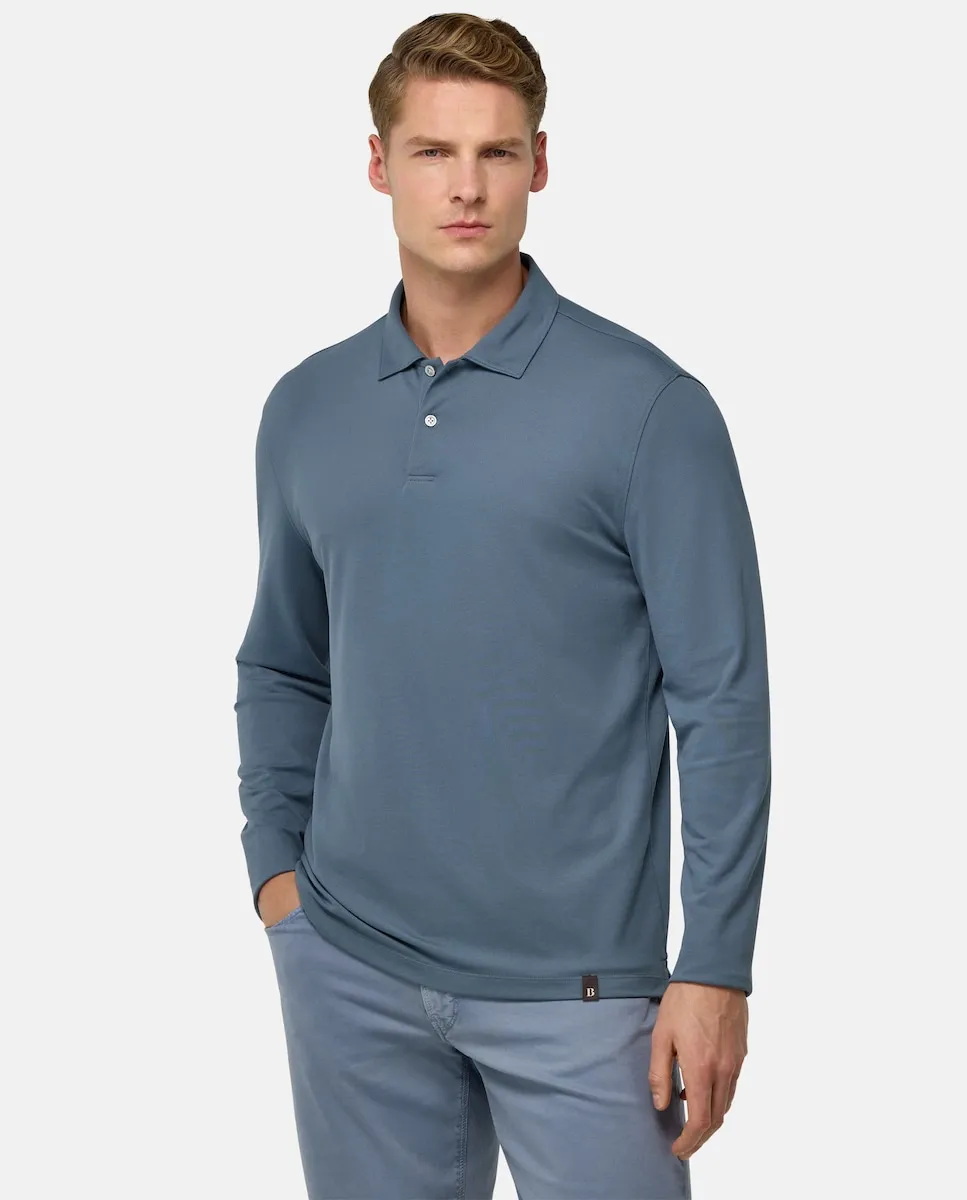 Мужская рубашка-поло прямого кроя с длинным рукавом Boggi Milano, синий
Мужская рубашка-поло прямого кроя с длинным рукавом Boggi Milano, синий
