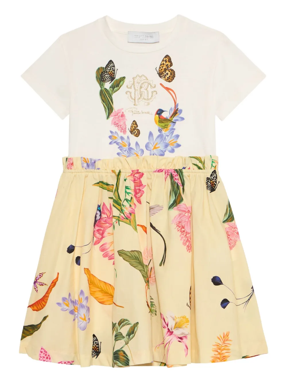 Платье с вышитым логотипом и тропическим принтом Roberto Cavalli, белый
Платье с вышитым логотипом и тропическим принтом Roberto Cavalli, белый