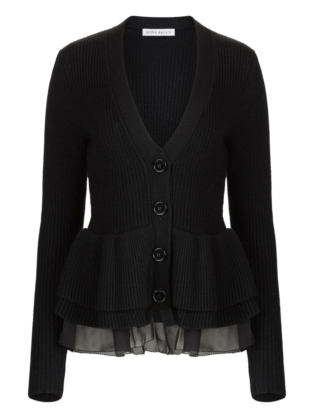 Кардиган с баской и оборками Nina Ricci, черный
Кардиган с баской и оборками Nina Ricci, черный