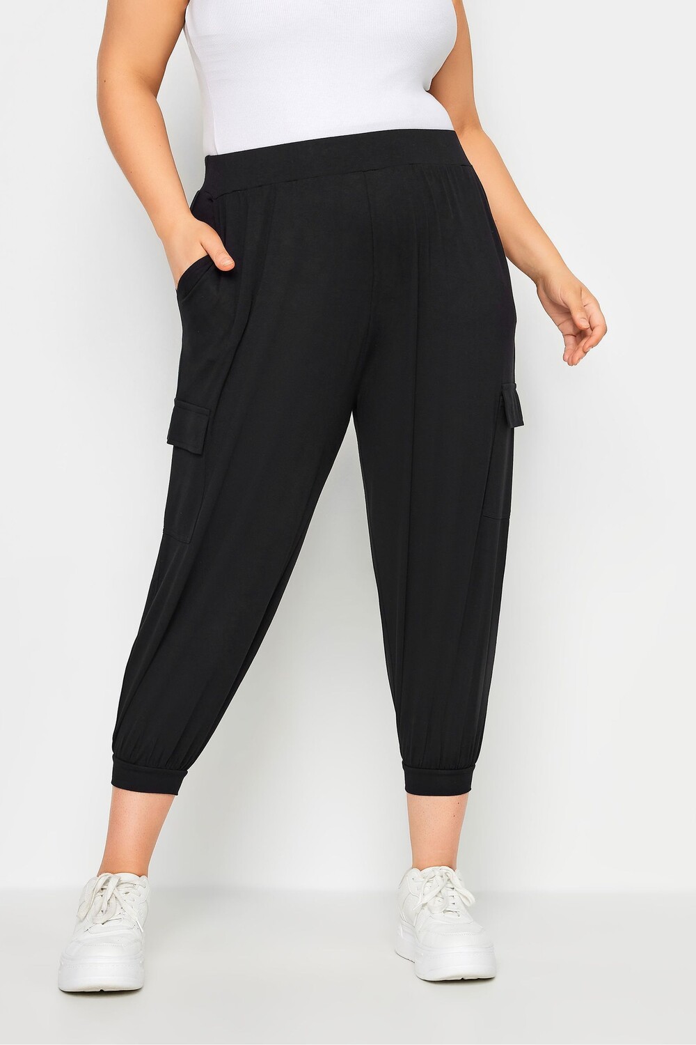 Укороченные брюки-карго-шаровары Yours, черный 
Укороченные брюки-карго-шаровары Yours, черный