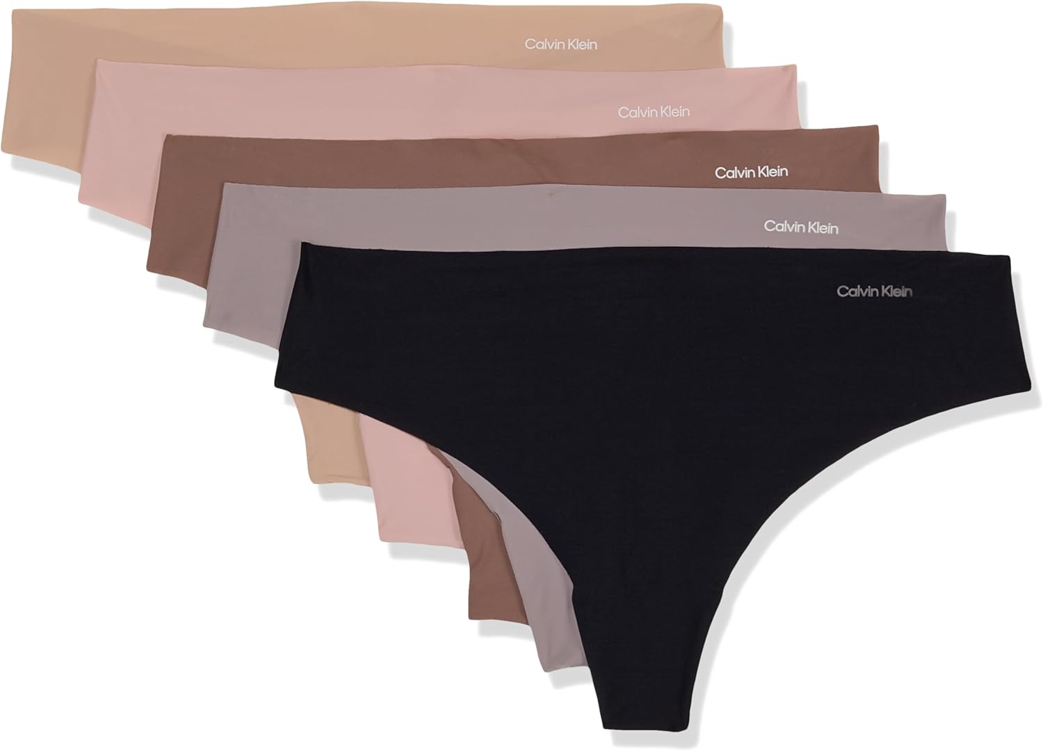 Женские бесшовные трусики-стринги Calvin Klein Invisibles, 5 шт., Black/Cavernstone/Grey Sand/Subdued/Cedar
Женские бесшовные трусики-стринги Calvin Klein Invisibles, 5 шт., Black/Cavernstone/Grey Sand/Subdued/Cedar