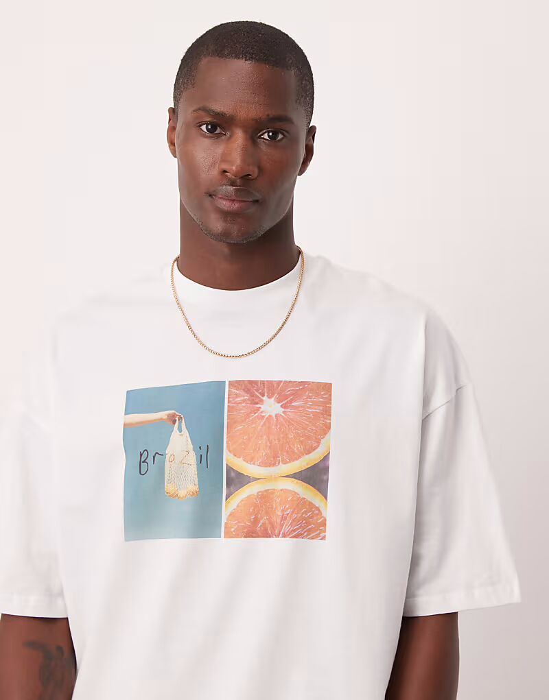 Футболка свободного кроя ASOS DESIGN с принтом на груди белого цвета
Футболка свободного кроя ASOS DESIGN с принтом на груди белого цвета