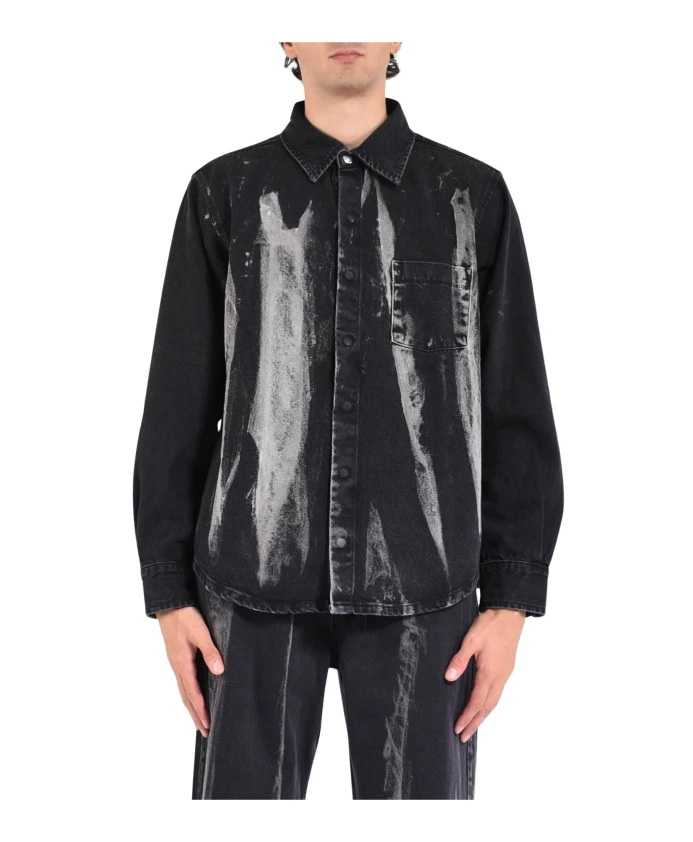 Джинсовая рубашка с белыми нарисованными деталями Arte Antwerp, черный
Джинсовая рубашка с белыми нарисованными деталями Arte Antwerp, черный