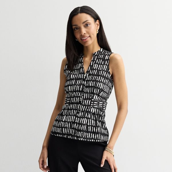 Женский топ без рукавов с присборенной талией Nine West, цвет black domino lines
Женский топ без рукавов с присборенной талией Nine West, цвет black domino lines