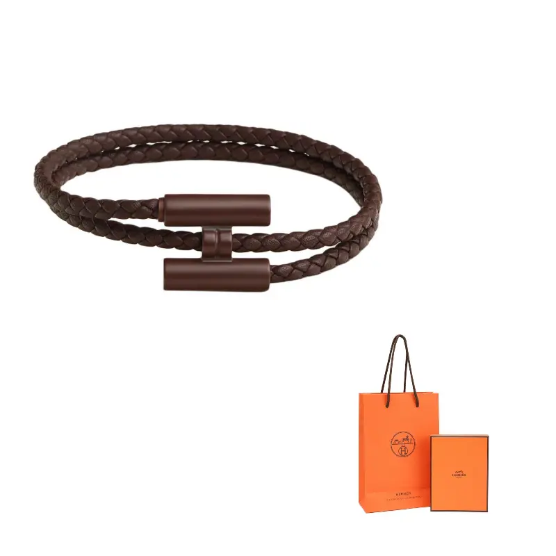 HERMES Tournis Tresse Calfskin Leather Браслеты для мужчин, коричневый
HERMES Tournis Tresse Calfskin Leather Браслеты для мужчин, коричневый
