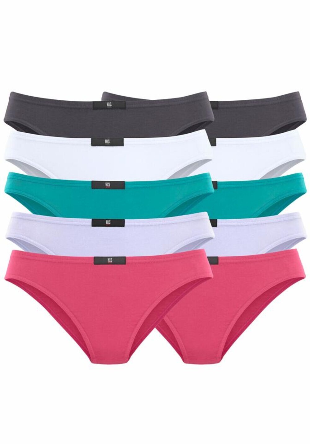 Трусики H.I.S, антрацитовый/зеленый/фиолетовый/розовый/белый
Трусики H.I.S, антрацитовый/зеленый/фиолетовый/розовый/белый