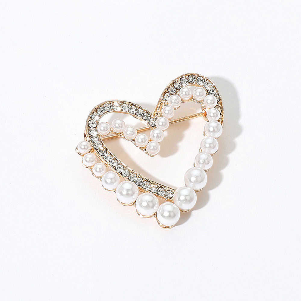 Брошь-булавка в форме двойного сердца с жемчугом и стразами Fashnzfab, кремовый/золотой
Брошь-булавка в форме двойного сердца с жемчугом и стразами Fashnzfab, кремовый/золотой