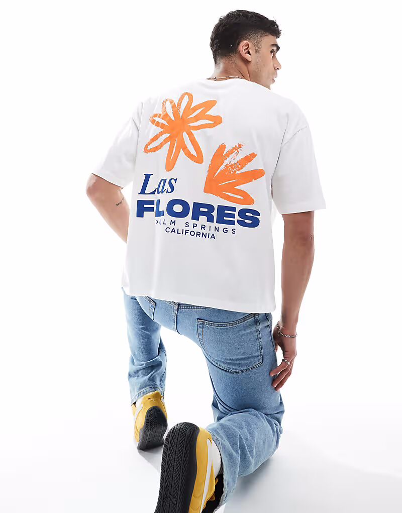 Футболка свободного кроя ASOS DESIGN с цветочным принтом белого цвета
Футболка свободного кроя ASOS DESIGN с цветочным принтом белого цвета