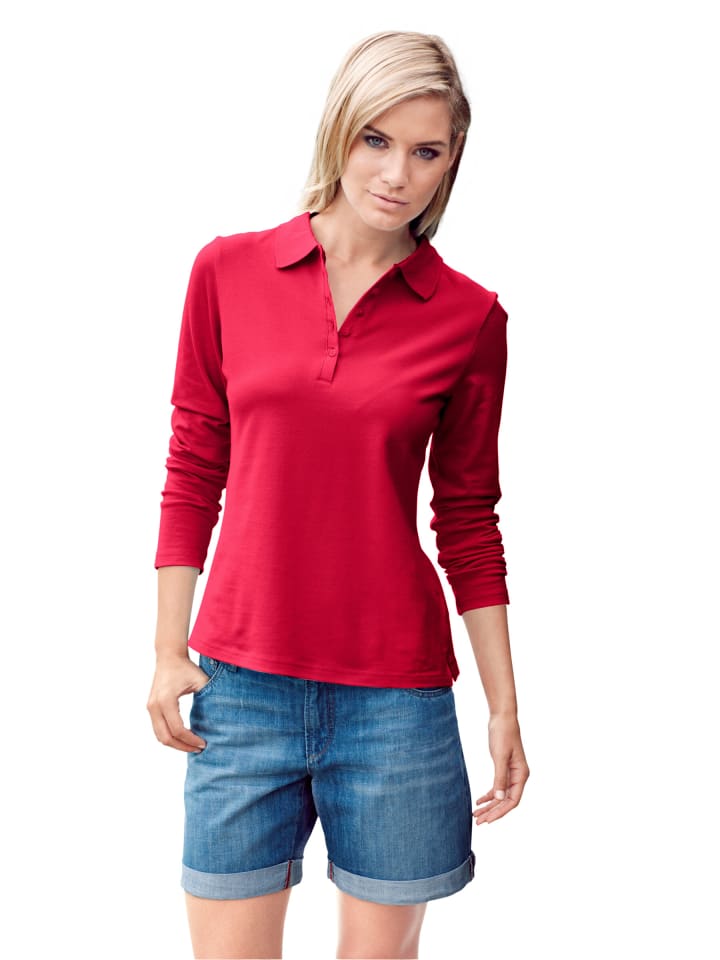 Рубашка поло с длинными рукавами красного цвета Heine
Рубашка поло с длинными рукавами красного цвета Heine