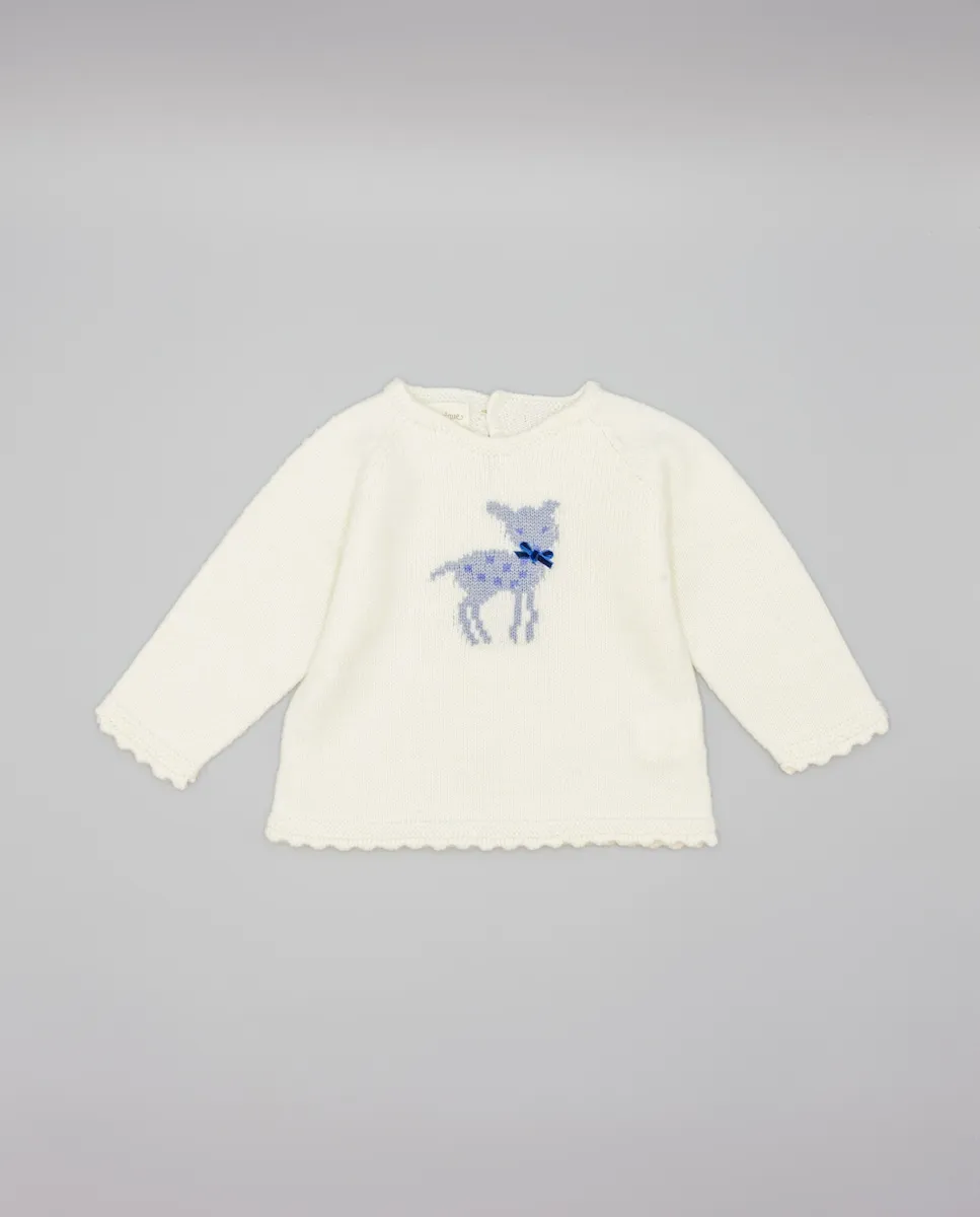 Вязаный детский свитер с оленем и бантом Fina Ejerique, белый
Вязаный детский свитер с оленем и бантом Fina Ejerique, белый