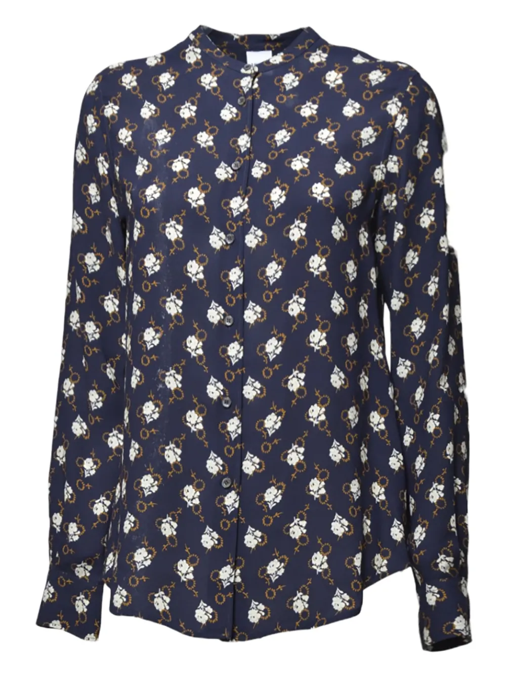 Рубашка с цветочным принтом на пуговицах ASPESI, синий 
Рубашка с цветочным принтом на пуговицах ASPESI, синий