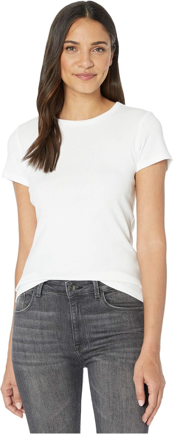 Футболка с круглым вырезом в рубчик с короткими рукавами 1x1 Lilla P, белый 
Футболка с круглым вырезом в рубчик с короткими рукавами 1x1 Lilla P, белый