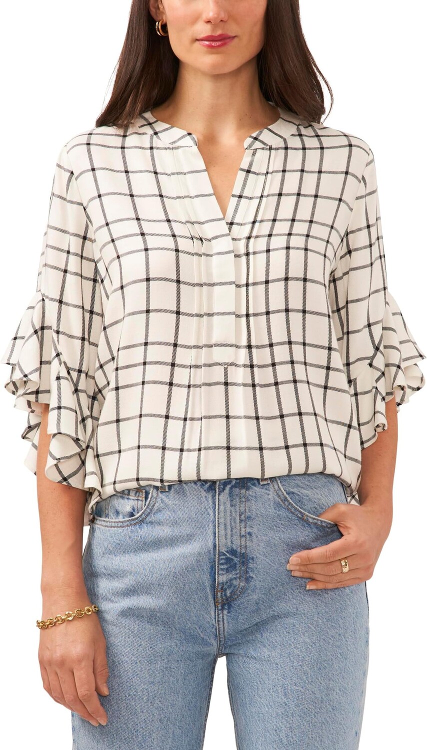 Блуза Vince Camuto Pin Tuck Ruffle Sleeve Blouse, цвет Rich Black
Блуза Vince Camuto Pin Tuck Ruffle Sleeve Blouse, цвет Rich Black