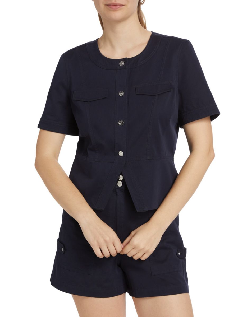 Топ с короткими рукавами из твила бренда Derek Lam 10 Crosby, цвет Night Sky
Топ с короткими рукавами из твила бренда Derek Lam 10 Crosby, цвет Night Sky